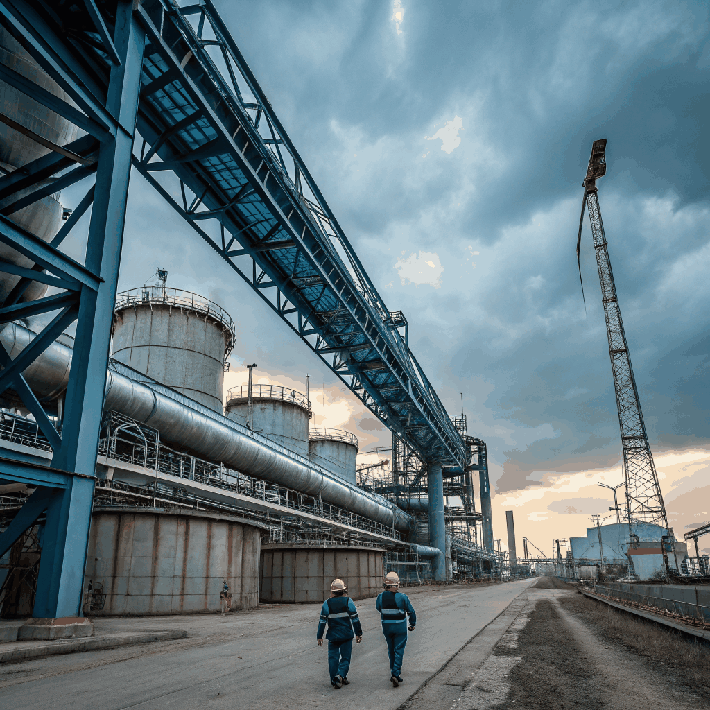 Industrial electrical construction site overview